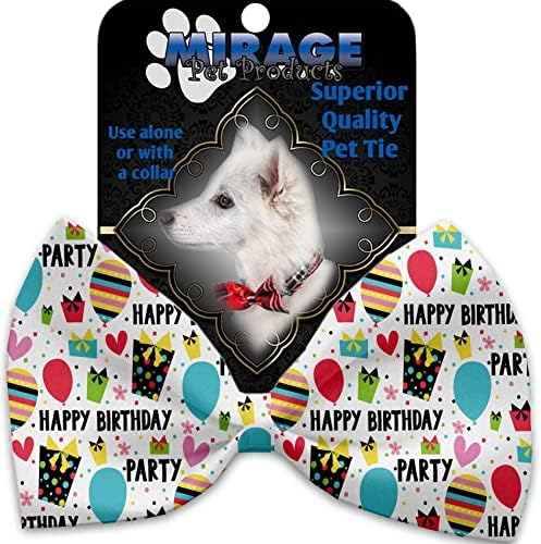 Feliz Aniversário Pet Pet Bow Tie Collar Acessório com Velcro