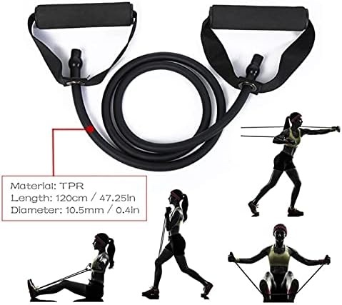 Banda de exercícios de resistência única meiyixin com alças confortáveis ​​- ideal para fisioterapia, treinamento de força,