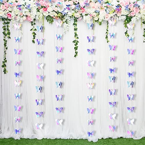 Garlandes de borboleta 3D Grusões de borboleta a laser de borboleta Frames de festa Decoração para decorações de aniversário