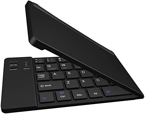 Funciona da CellET Ultra Slim dobring -Wireless Bluetooth Teclado compatível com o Blu Dash 5.5 com HoldStand do telefone - Teclado recarregável de tamanho completo!