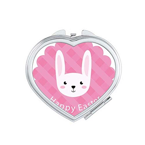 Festival de Páscoa Feliz Bunny Pattern Mirror Travel Magnificação portátil Magrea de bolso de mão