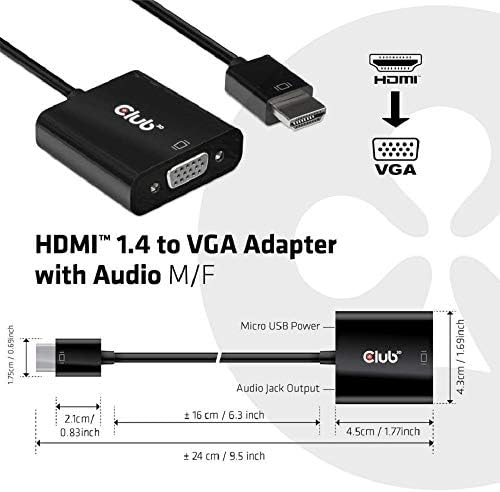 Clube 3D HDMI 1.4 para adaptador VGA ST/B