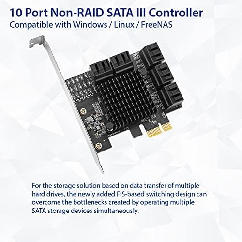 IO Crest 24 Port SATA III para PCIE 3.0 x4 Cartão de expansão não-ARRA JMB575 JMB582 Stracket de baixo perfil, SI-PEX40169