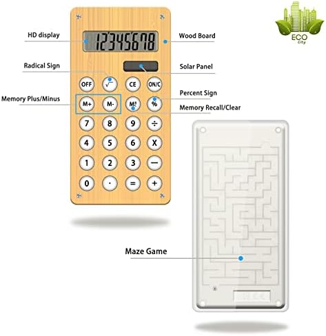 Calculadora básica, calculadora de desktop de escritório fofa de 8 dígitos, potência dupla, jogo de labirinto, presente