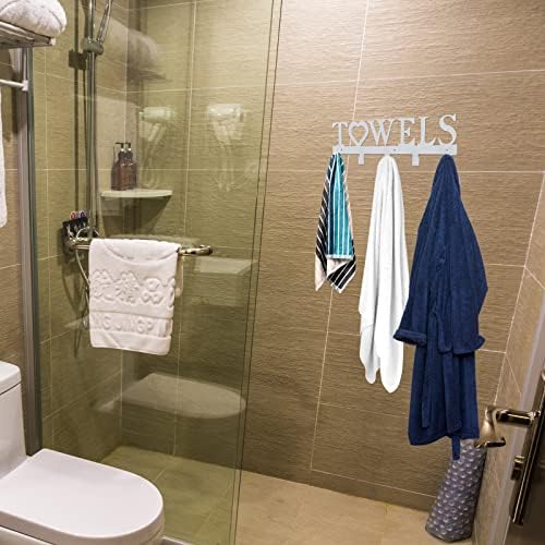 Rack de toalhas de toalhas de metal de uma semana, ganchos de cabide de toalha de parede para o quarto de cozinha de banheiro, toalhas penduradas, túmulo de roupão de banho