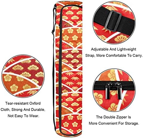 Tradicionalmente, padrão japonês auspicioso com pinho de bambu ioga saco de transportadora com alça de ombro de ioga bolsa