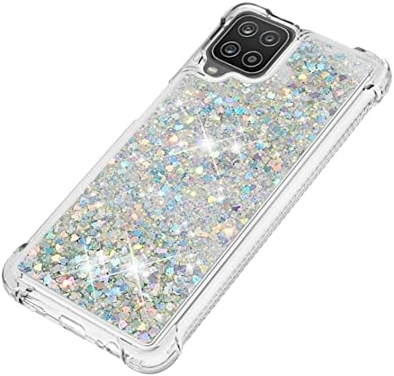 Capa de capa de telefone Compatível com estojo de glitter com a capa Samsung Galaxy A12 compatível com mulheres meninas femininas brilho
