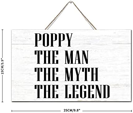 Família de madeira personalizada Poppy O homem O mito da lenda Modern Wooden Place Sign Citação de fazenda Arte da parede Sinais