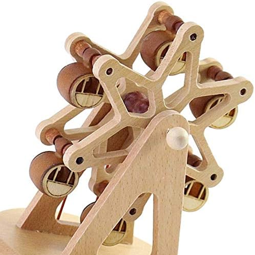 Yingzi Birthday Presente de qualidade Caixa musical feita de madeira feita com roda de gigante com pequenas cabines giratórias, toca