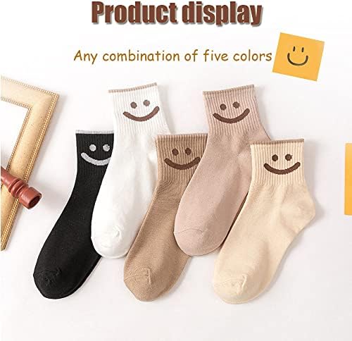 OiUyt Smiley Face Meocks, Meias Smiley de desenho animado fofos, presentes engraçados de meias engraçadas para mulheres
