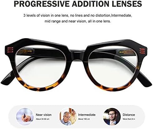 Eyekepper 4-Pack Progressive Multifocus Reading Glasses Blocking Mulheres sem linha Leitores multifocais de gato olho de gato