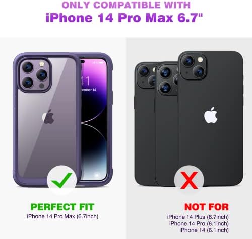 DIACLARA Projetado para iPhone 14 Pro Max Case 6.7 '', [2023 Atualizado] Caixa de telefone robusta de corpo inteiro com protetor