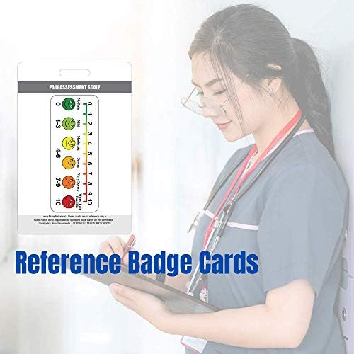 Referência da ferramenta de avaliação da dor e significados de código hospitalares comuns cartão de crachá vertical - excelente recurso
