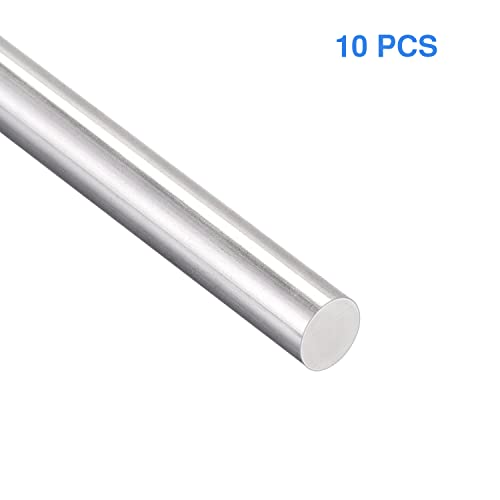 Hastes de aço inoxidável 10 pcs 304 barra redonda sólida Pino cilíndrico de eixo, diâmetro 5mm/0,196 , comprimento