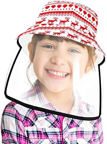 Chapéu de proteção para adultos com escudo facial, chapéu de pescador anti -sun tap, bandeira de desenho animado vermelho bandeira canadense