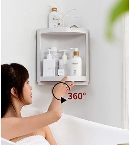 GSDNV Banheiro de plástico de 360 ​​graus de 360 ​​graus de prateleira de cozinha de cozinha da prateleira de canto do banheiro Armário de rack de armazenamento de banheiro Multi -camada