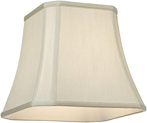 Creme Small Square Cut Corner Lamp Shade 8 top x 12 inferior x 11 inclinado x 10,5 Alta substituição por harpa e finial - tonalidade