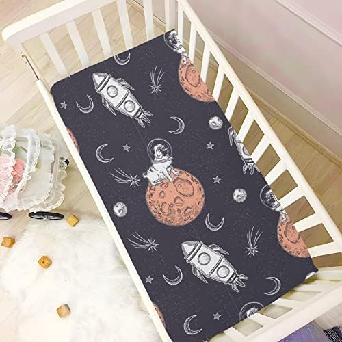 Baby Space Pug Sheet para meninos meninas, lençóis de colchão de criança, lençol de colchão de berço 20246320