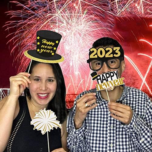 PretyZoom 160 PCs 2023 anos APS HAT NYE Selfie Masquerade Decoração de aniversário Casamentos de ouro POSE POSE CLARO DE