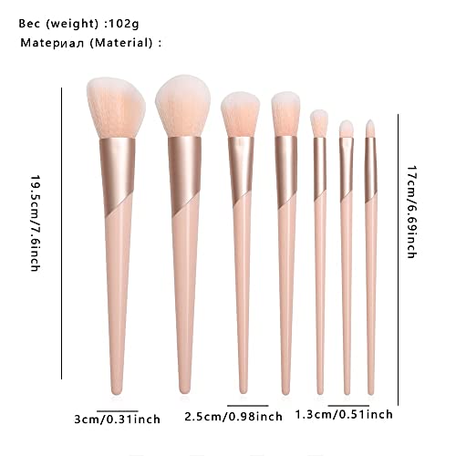 Pincel de maquiagem 7pcs /pincéis de maquiagem definidos para fundação cosmética em pó blush sombra kabuki mistura comprovante