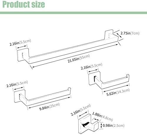 Sagetta escovada Níquel Acessórios de hardware de banheiro de 4 peças Conjunto de acessórios quadrados inclui um suporte de papel