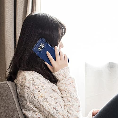 ASUWISH compatível com a caixa da carteira Samsung Galaxy S8 Plus e da tela de protetor de protetor de vidro temperado Casos de telefone