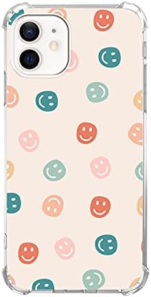 Ricina relun fofa colorida colorida retro smiley cubra para iphone 11, rosto sorridente fofo para mulheres meninas, capa de pára -choques da moda TPU para iPhone 11