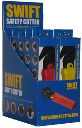 Cortador de segurança Swift - Faca de utilidade de segurança - caixa, fita, filme, cinta, cortador de barbante - 6 3/4 de longa longa,