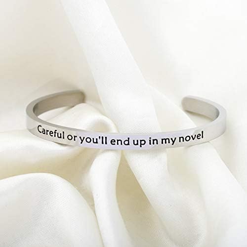 Gzrlyf Writer Bracelet Autor Bracelet Writer Gift Romancista Cuidado ou você vai acabar em meu romance Jóias Jóias Jóias