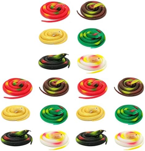 PretyZoom Childrens Toys 54 PCs Brinquedo de cobra de borracha ， Modelo de cobra de borracha Prank Snake Toy Toy Kids