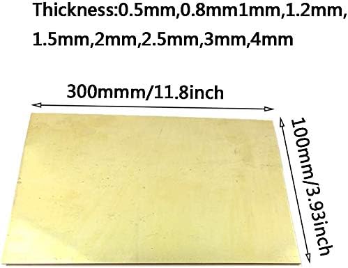 Yuesfz Brass Capper Placa de folha de metal Materiais industriais de resfriamento crua H62 Cu 100mmx300mm, 3mmx100mmx300mm
