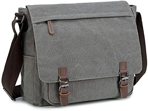 Messenger Bag for Men Retro, Canvas Satchel casual pasta para laptop Bag Fit 13,3 15,6 polegadas