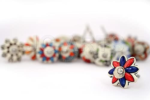 JGarts 20 gavetas de cerâmica multicoloridas variadas armar armário de porta puxa botões de mistura indianos