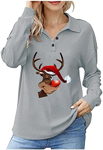 Button Up Sweaters for Women Lapela Neck Camisetas gerais Modern uniformes ativos tops para mulheres