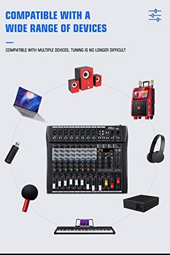 ZM80 Mixer de interface de áudio ZM80 8 canais de canal Karaokê Console de mixagem com Bluetooth USB e 48V