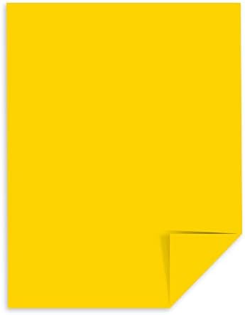 Papel de cor Astrobrighs, 8,5 x 11, 24 lb/89 gsm, amarelo solar, 500 folhas