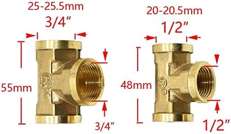Brass 1/4 “1/2 3/4 1 polegada de feminino feminino conector de feminino cotovelo tee de água cruzada reparo de cobre Acessórios de