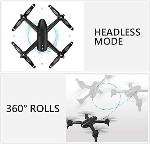 Drone 3 baterias recarregáveis ​​para crianças e iniciantes, fluxo óptico 4K HD Aeronaves de câmera dupla, drone de fotografia