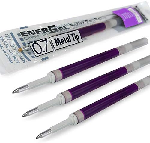 4 x Energel de 0,7 mm de reabastecimento de metal LR7 - se encaixa em Energel XM, BL77/BL57/BL37 - Violet