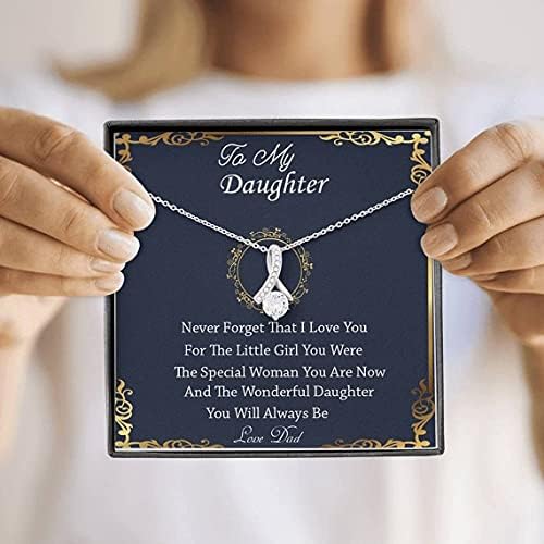 Colar artesanal - colar da filha do pai, colar de beleza da filha da filha, presente para a filha, nunca esqueça que