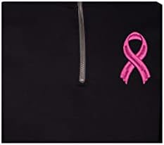 AllTrends adultos colar de colarinho adulto fita rosa bordado com câncer de mama bordado no topo
