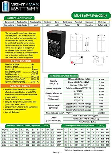 6V 4.5AH SLA SUBSTITUIÇÃO BATERIA PARA SONNENSCHEIN A206/4.0S - 2