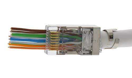 Ideal Industries, Inc. 85-368 Conector de plugue modular de alimentação blindado, conector de cabo para cabos blindados Cat6a/6/5e, 25 conectores