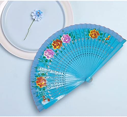 N/A Fan Fan Dobing Wood Spanish Fan para dançar impressão de fã dobrável Decoração caseira Ornamentos Craft Gifts