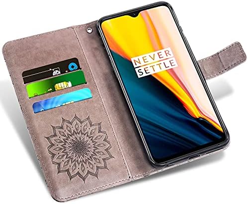 Caixa de telefone Asuwish para a carteira OnePlus 7 6T com tela de tela de vidro temperado Couro Slim Flip Card Pound Stand