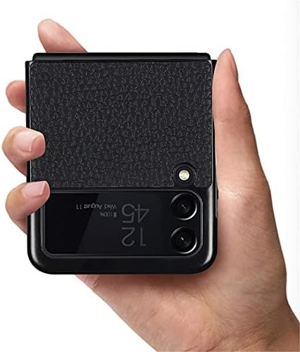 Zouzt para Galaxy Z Flip 3 5G Caso de couro premium | Ultra Slim | Leve | Resistente a arranhões | Caixa de capa de Kickstand compatível