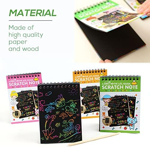 Cadernos de arte de arranhões Hamiggaa 20 Pack, Notas de papel Rainbow Scratch, pastilhas de notas de arranhões para presente de dia
