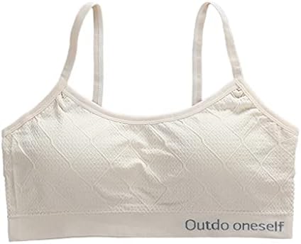 Bra de treinamento esportivo de menina Bairu, Spaghetti Strap Letters Imprima roupas íntimas acolchoadas, colheita de colete Bralette