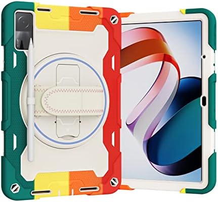 Tablet PC Case Kids Case para Xiaomi Redmi Pad 10,61 polegadas Liberadas 2022, suporte elástico de vários ângulos+360 ° Ajuste