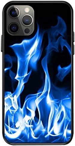 Bllq Soft Silicone Slim Case compatível com iPhone 12 Pro Max [6.7 ], Blaze Fire Blaze Design de caixa preta compatível com